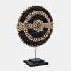 Cameroon Cowrie Shield on Stand - Black (Small)