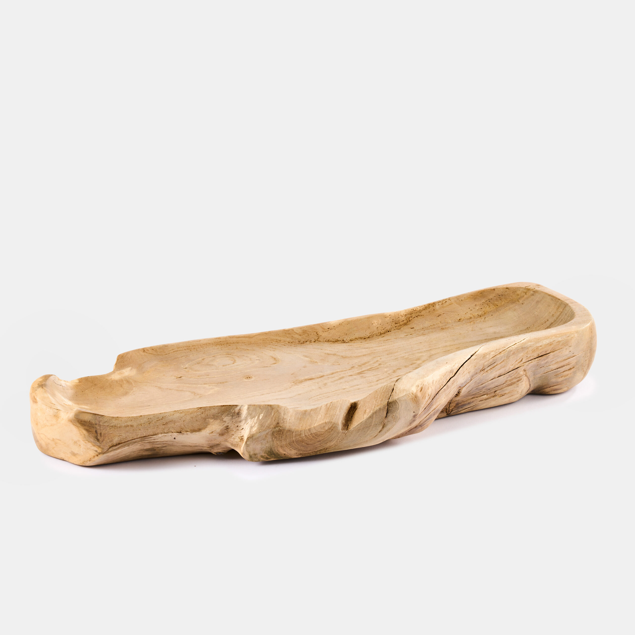 Blaise Teak Bowl – Whitewash