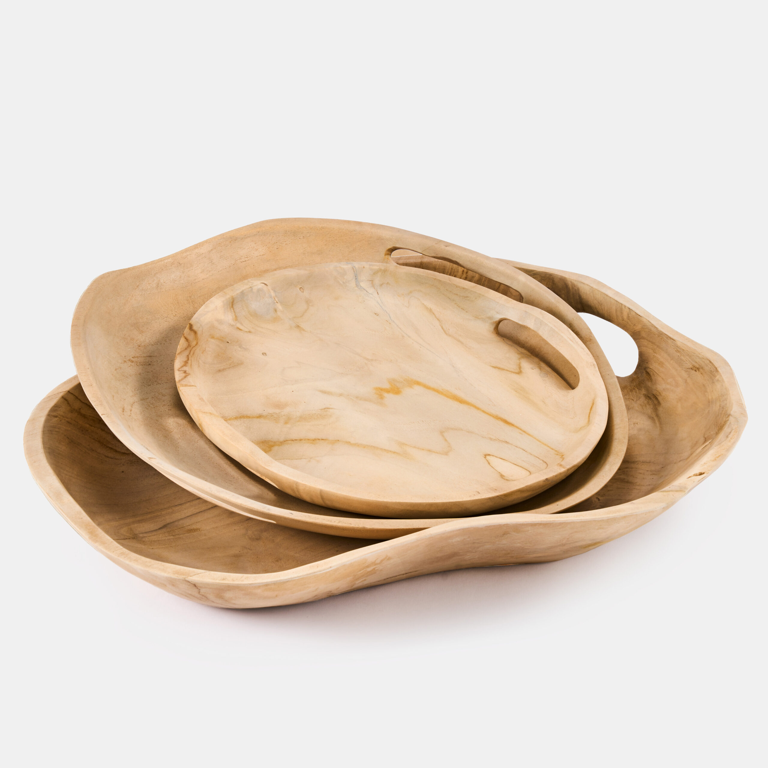 Phoenix Teak Trays – Whitewash